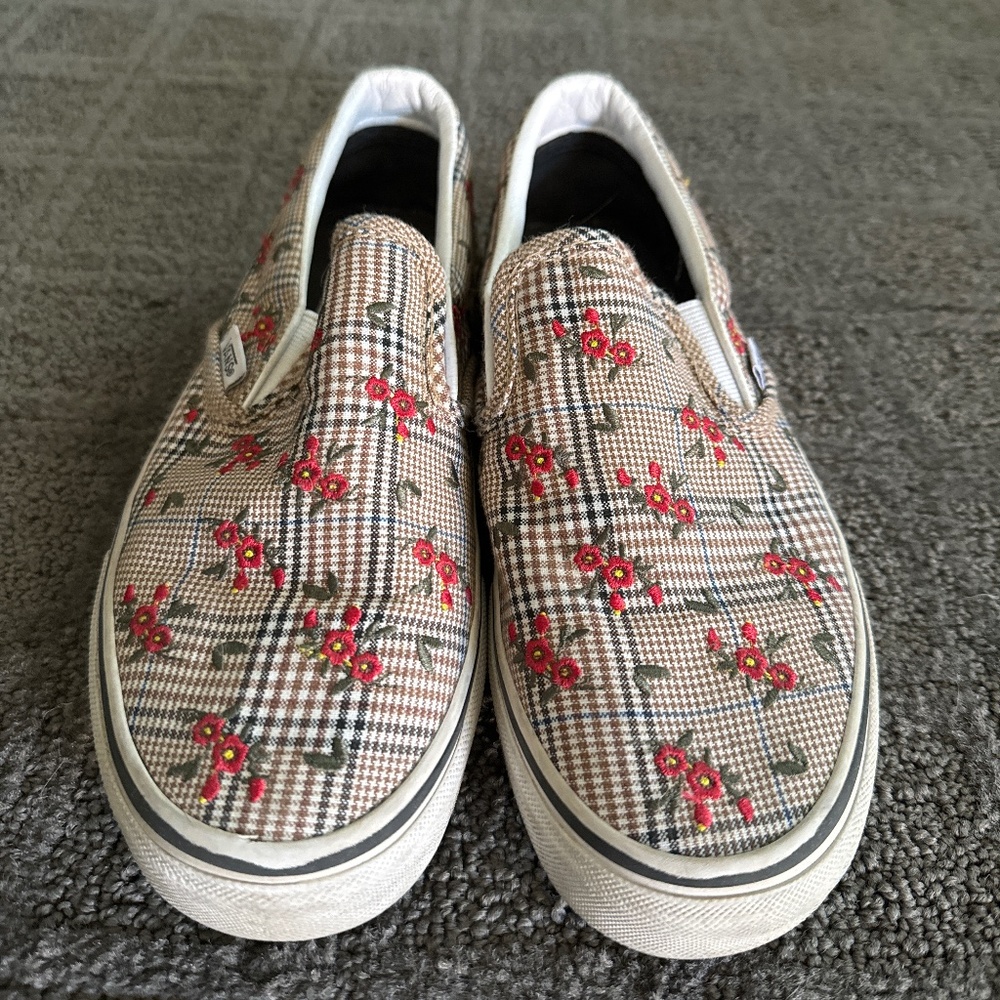 Vans Ditzy Floral plaid slip on